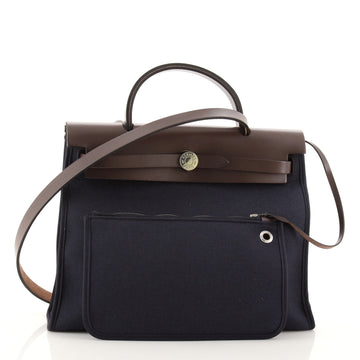 Hermes Herbag Zip Leather and Toile 31