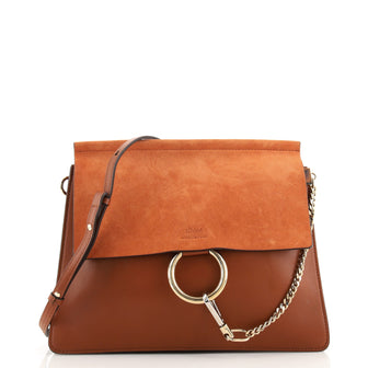 Chloe Faye Shoulder Bag Leather and Suede Medium
