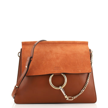 Chloe Faye Shoulder Bag Leather and Suede Medium