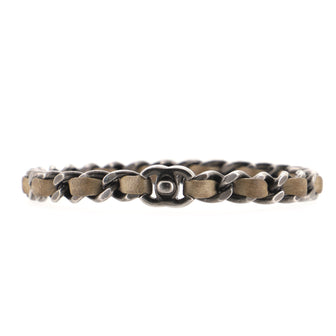 Chanel Interwoven Chain CC Turnlock Bracelet Metal and Leather