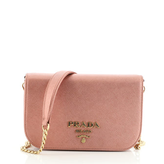 Prada Convertible Flap Clutch Saffiano Leather Small