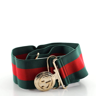 Gucci Interlocking G Web Belt Elastic with Metal Extra Wide
