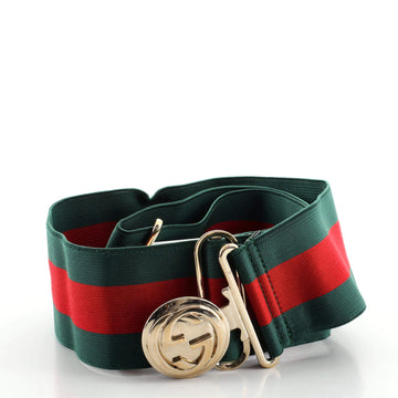 Gucci Interlocking G Web Belt Elastic with Metal Extra Wide