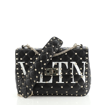 Valentino VLTN Rockstud Spike Flap Bag Quilted Leather Medium
