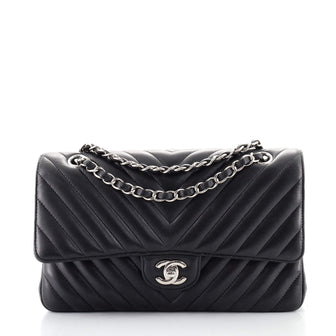 Chanel Classic Double Flap Bag Chevron Lambskin Medium