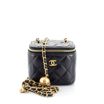 Chanel Pearl Crush Vanity Case with Chain Quilted Lambskin Mini