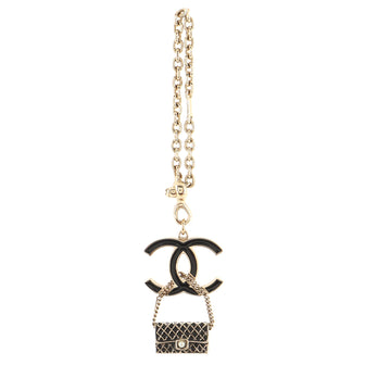 Chanel CC Flap Bag Pendant Bag Charm Metal with Enamel and Faux Pearl