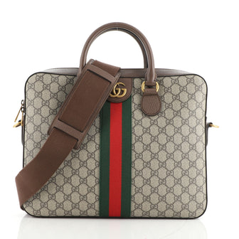 Gucci Ophidia Zip Around Briefcase GG Coated Canvas Medium
