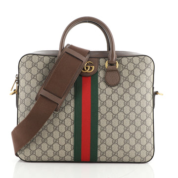 Gucci Ophidia Zip Around Briefcase GG Coated Canvas Medium