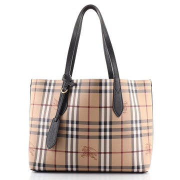 Burberry Reversible Tote Haymarket Coated Canvas and Leather Medium