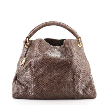 Louis Vuitton Artsy Handbag Monogram Embossed Python MM