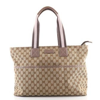 Gucci Diaper Web Strap Tote GG Canvas Large