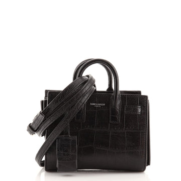 Saint Laurent Sac de Jour Bag Crocodile Embossed Leather Toy