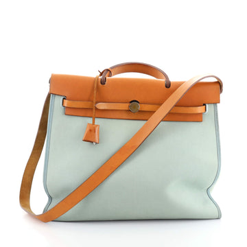 Hermes Herbag Zip Leather and Toile 39