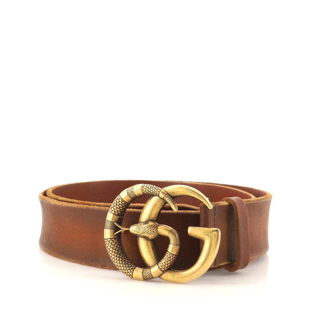 GG snake-buckle leather belt