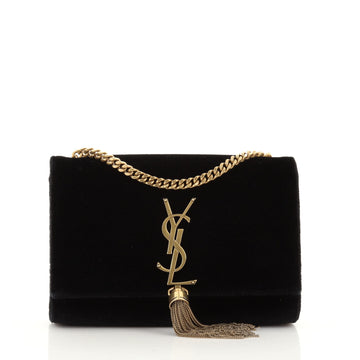 Saint Laurent Classic Monogram Tassel Crossbody Bag Velvet Small