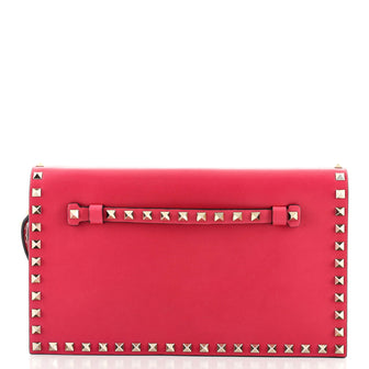 Valentino Rockstud Flap Clutch Leather