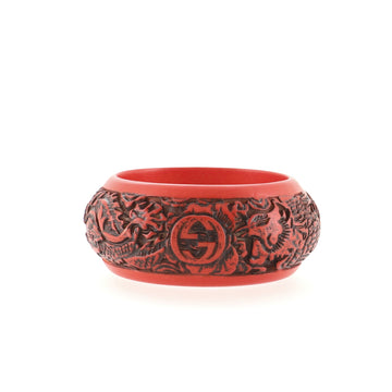 Gucci Logo Cuff Bracelet Carved Resin Wide
