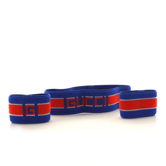 Gucci Logo Headband and Wristband Set Elastic
