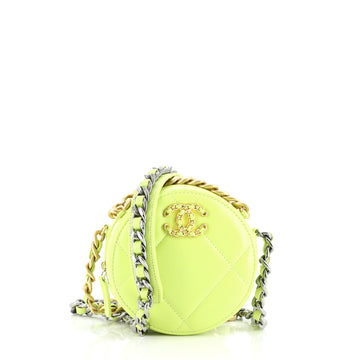 Chanel 19 Round Clutch with Chain Quilted Lambskin