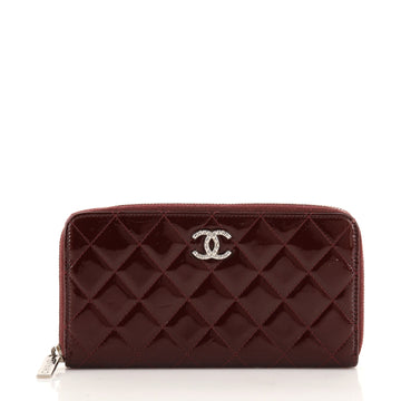 Chanel Brilliant Zip Around Wallet Quilted Patent Long