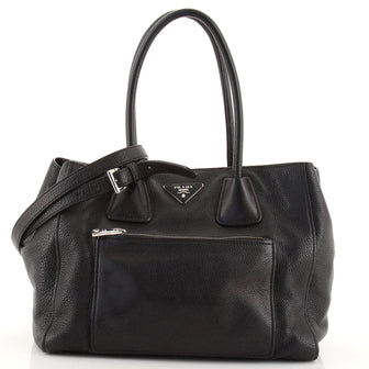 Prada Front Pocket Wing Convertible Tote Vitello Daino