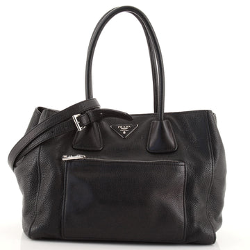 Prada Front Pocket Wing Convertible Tote Vitello Daino