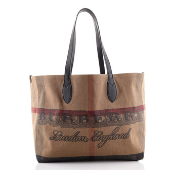 Burberry Doodle Reversible Tote Printed Canvas Large