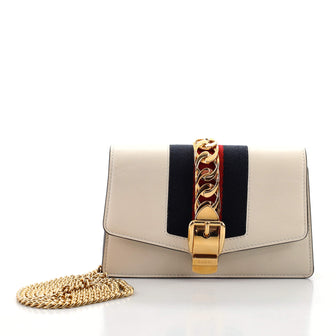 Gucci Sylvie Chain Shoulder Bag Leather Super Mini