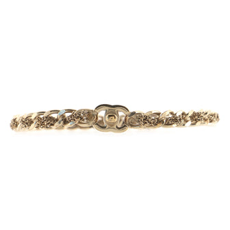 Chanel Interwoven Chain CC Turnlock Bracelet Metal