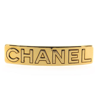 Chanel Logo Hair Barrette Metal Wide