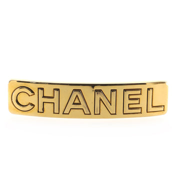 Chanel Logo Hair Barrette Metal Wide