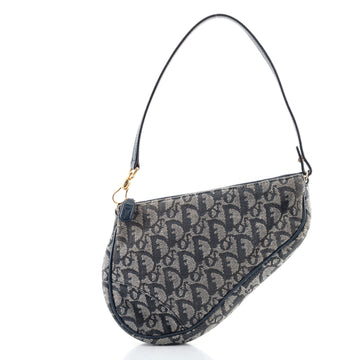 Christian Dior Vintage Saddle Bag Diorissimo Canvas Mini