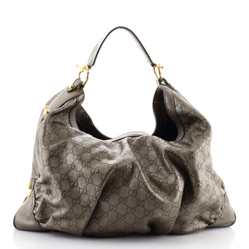 Gucci Jockey Hobo Guccissima Leather Large