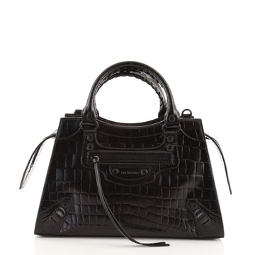 Balenciaga Neo Classic City Bag Crocodile Embossed Leather Small