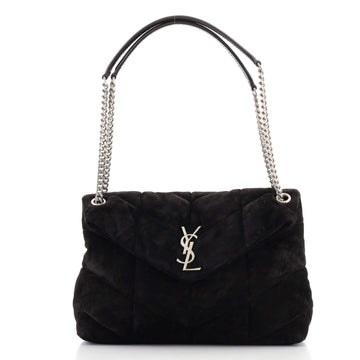 Saint Laurent LouLou Puffer Shoulder Bag Quilted Suede Medium