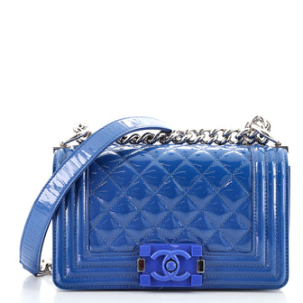 Chanel Boy Flap Bag Quilted Plexiglass Patent Small