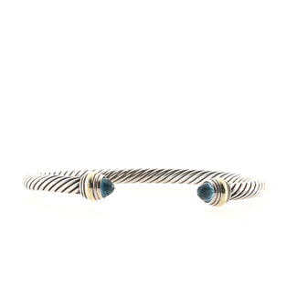 David Yurman Cable Classic Bracelet Sterling Silver with 14K Yellow Gold and Topaz 5mm