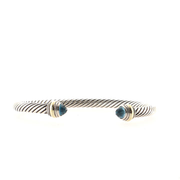 David Yurman Cable Classic Bracelet Sterling Silver with 14K Yellow Gold and Topaz 5mm
