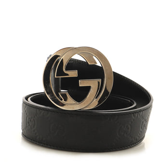 Gucci Interlocking G Belt Guccissima Leather Wide