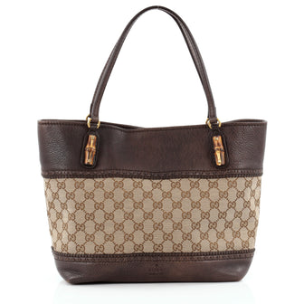Gucci Laidback Crafty Tote GG Canvas and Leather Medium