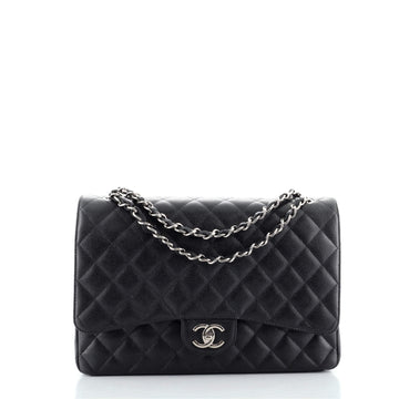 Chanel Classic Double Flap Bag Quilted Caviar Maxi