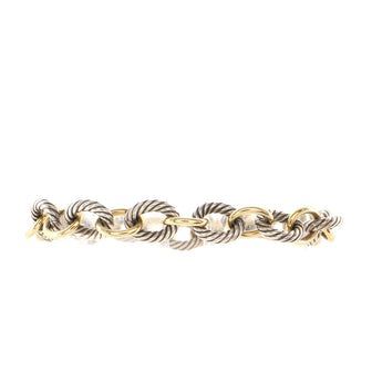 David Yurman Oval Link Bracelet Sterling Silver and 18K Yellow Gold Plated 12mm