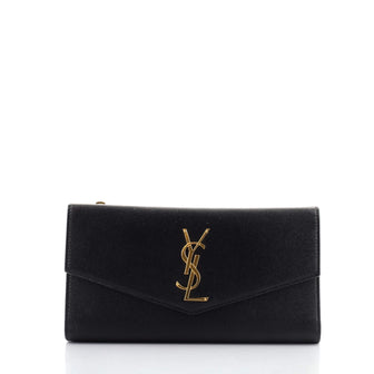 Saint Laurent Uptown Flap Wallet Leather Long