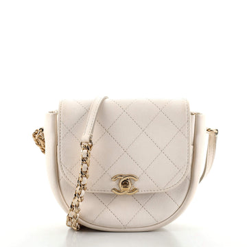 Chanel Casual Trip Messenger Bag Quilted Goatskin Mini