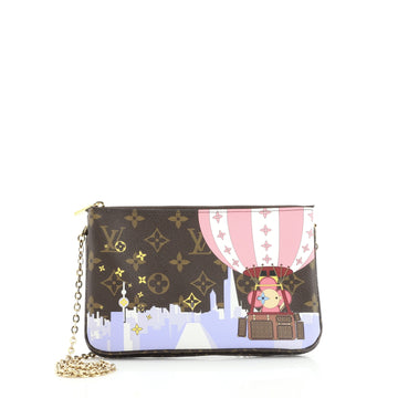 Louis Vuitton Double Zip Pochette Limited Edition Vivienne Xmas Monogram Canvas