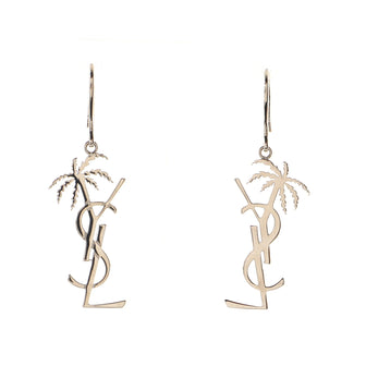 Saint Laurent Monogram Palm Dangle Earrings Metal