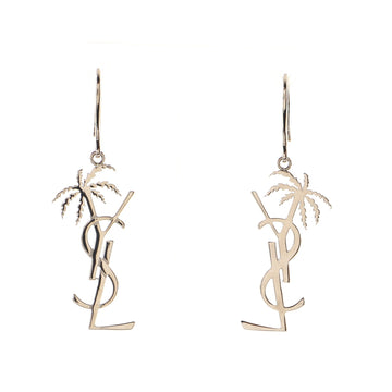 Saint Laurent Monogram Palm Dangle Earrings Metal