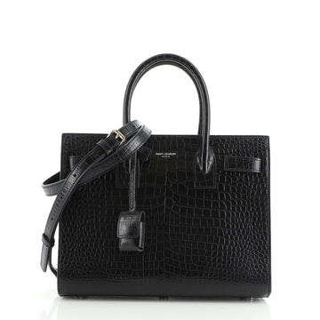 Saint Laurent Sac de Jour NM Bag Crocodile Embossed Leather Baby