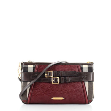 Burberry Bridle Peyton Crossbody Bag Leather with House Check Canvas